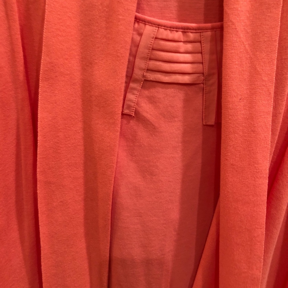 Talbots chiffon top and pima cotton jacket